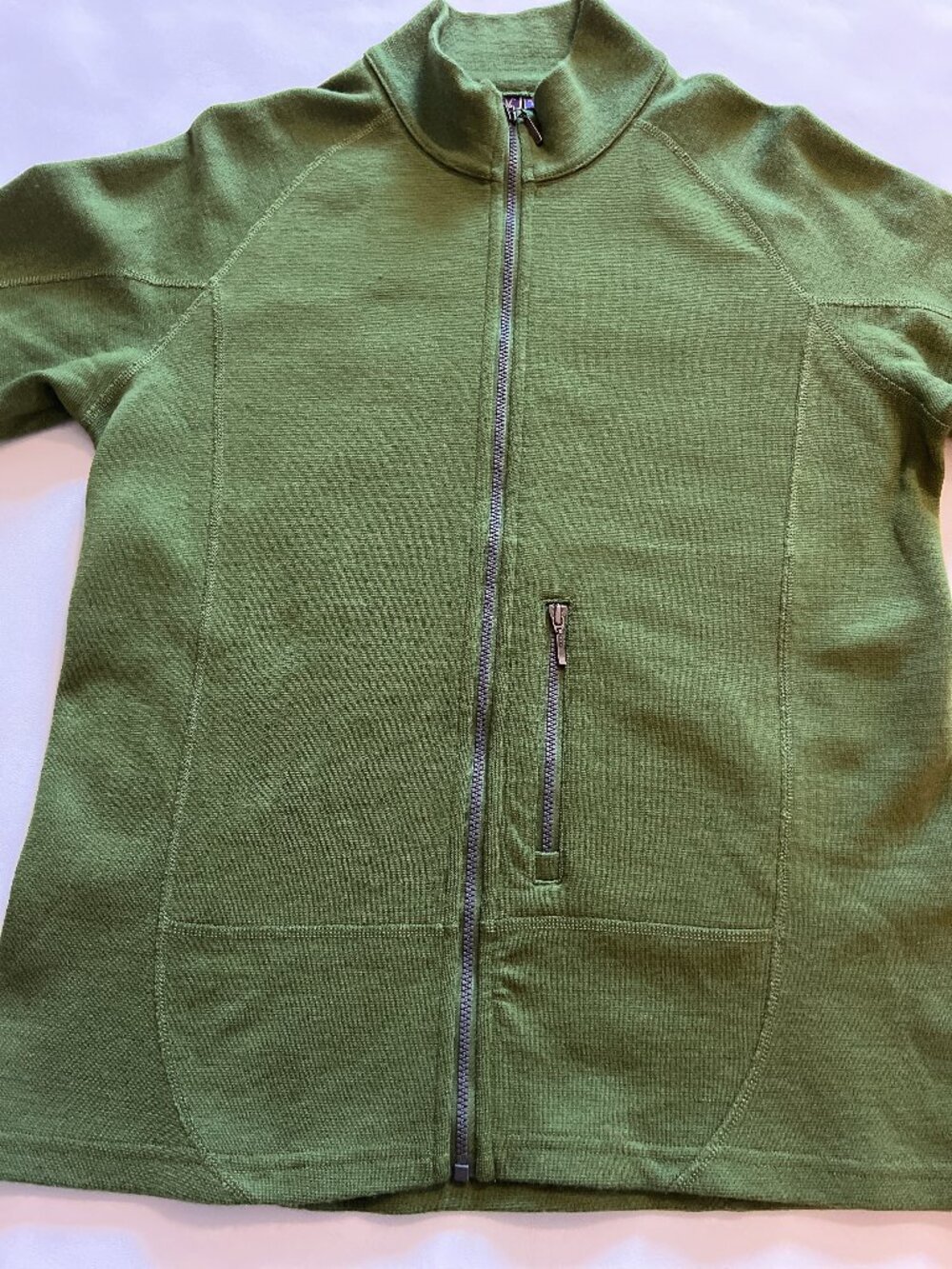 Ibex Women’s Large Green 100% Merino Wool Full Zip Jacket Made USA - Picture 5 of 14